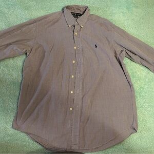 Ralph Lauren Blue Label Men's Blue and White Gingham Shirt